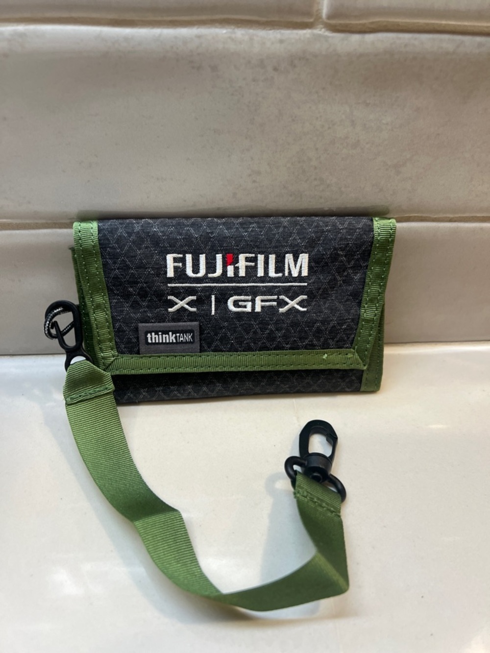 Fujifilm Black and Green Camera Accessory Pouch with Strap NWT